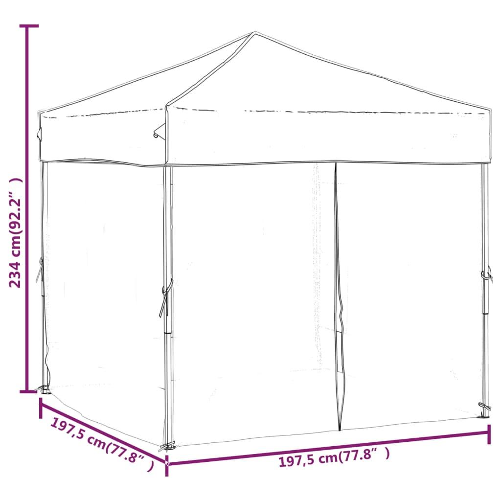 Folding Party Tent with Sidewalls Black 2x2 m