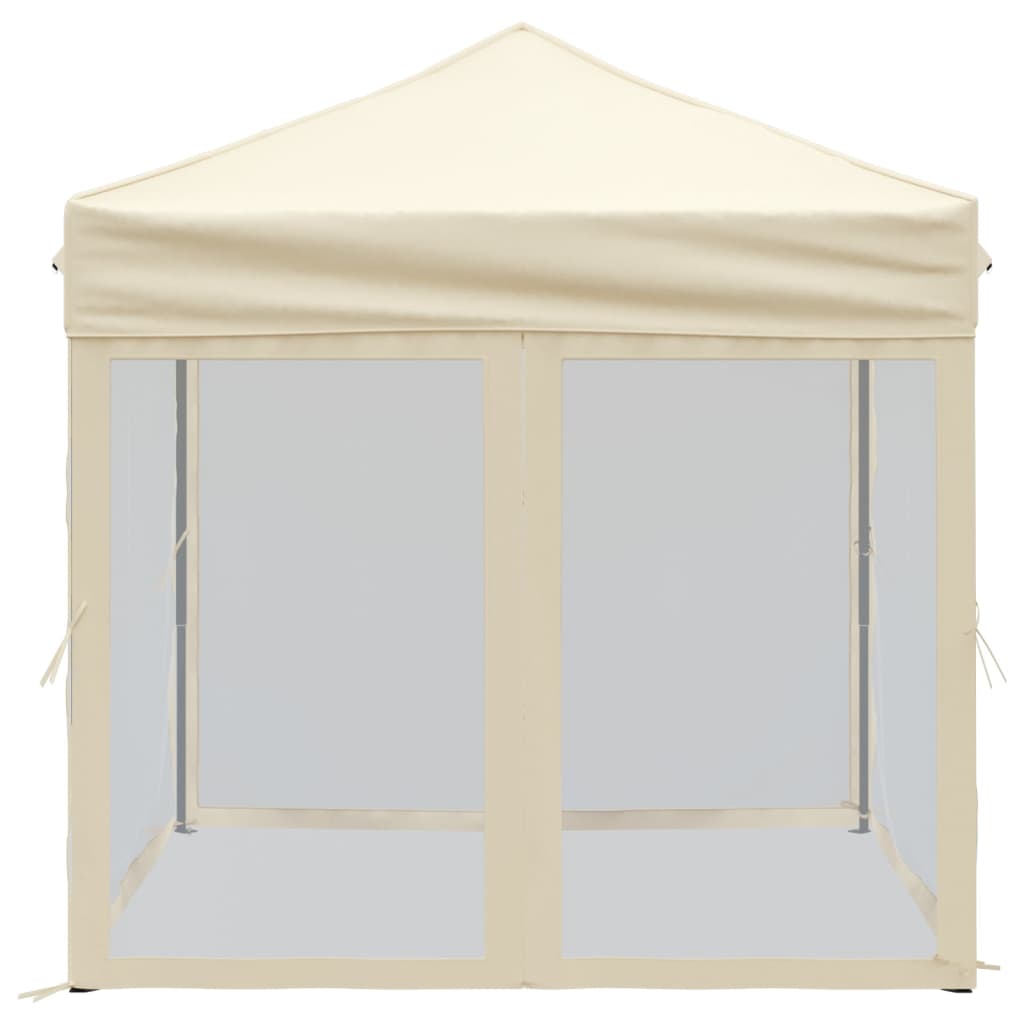 Folding Party Tent with Sidewalls Cream 2x2 m