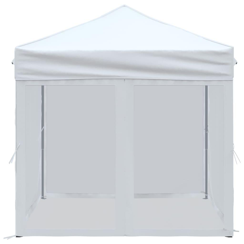 Folding Party Tent with Sidewalls White 2x2 m