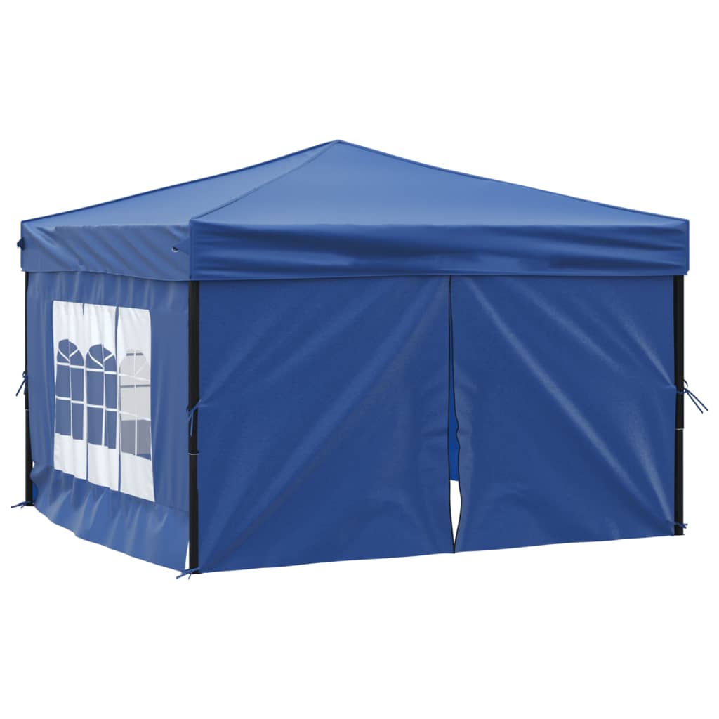 Folding Party Tent with Sidewalls Blue 3x3 m