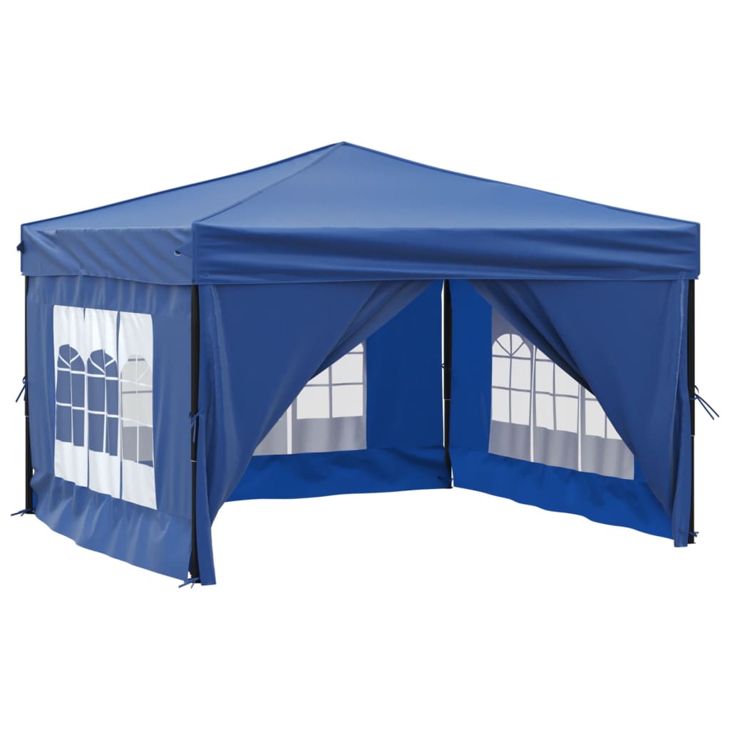 Folding Party Tent with Sidewalls Blue 3x3 m