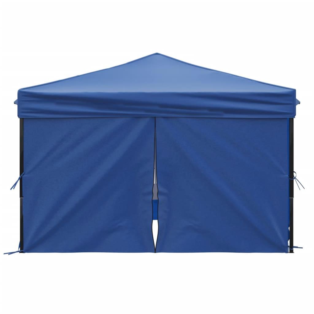 Folding Party Tent with Sidewalls Blue 3x3 m