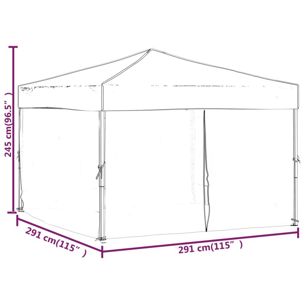 Folding Party Tent with Sidewalls Blue 3x3 m