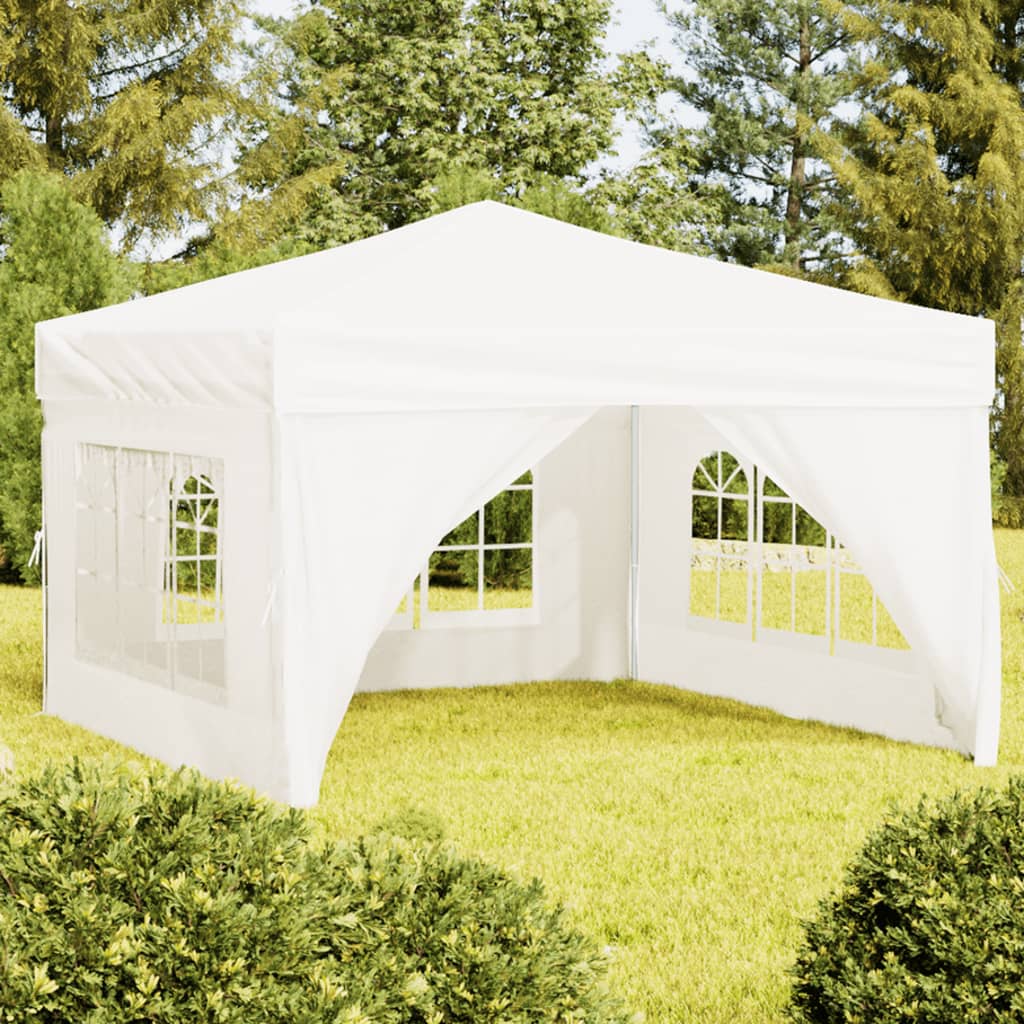 Folding Party Tent with Sidewalls White 3x3 m