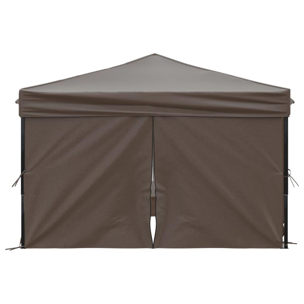 Folding Party Tent with Sidewalls Taupe 3x3 m