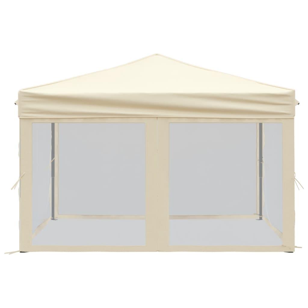 Folding Party Tent with Sidewalls Cream 3x3 m