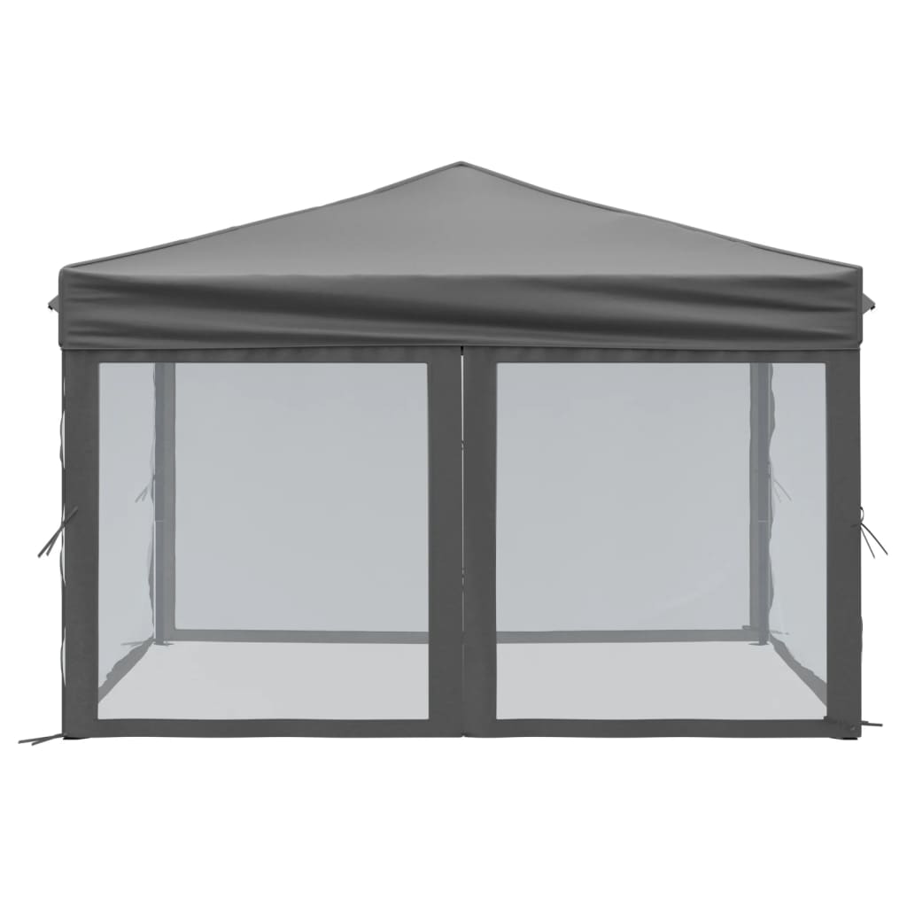 Folding Party Tent with Sidewalls Anthracite 3x3 m