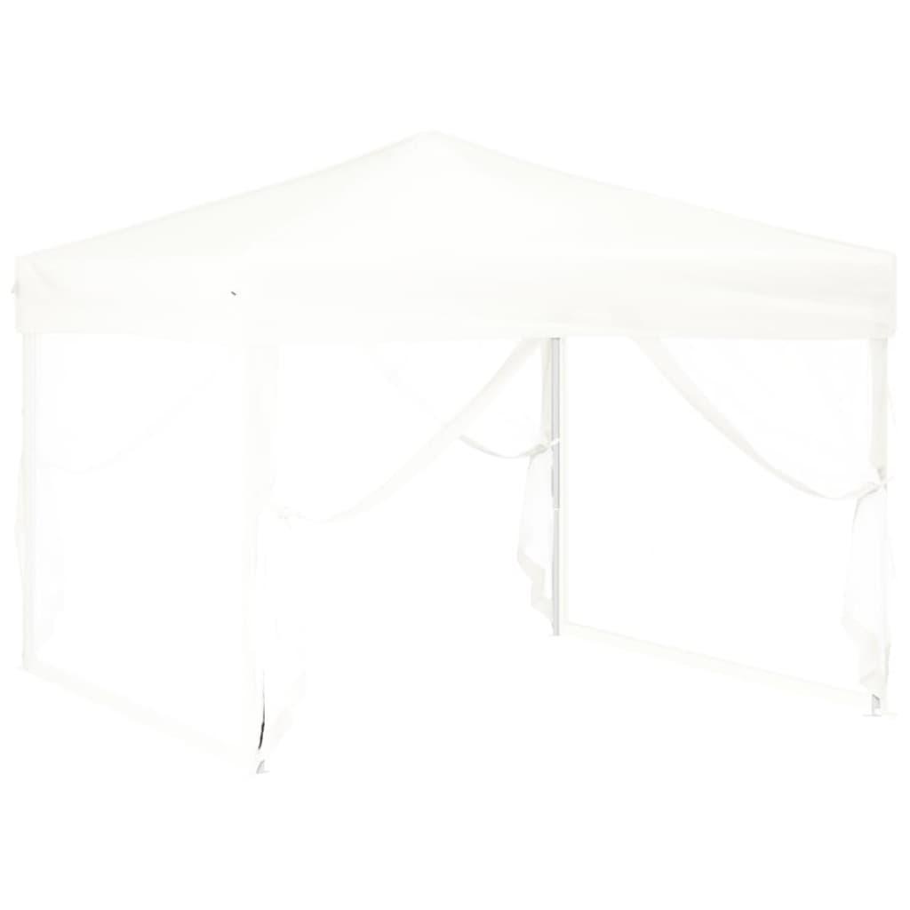 Folding Party Tent with Sidewalls White 3x3 m