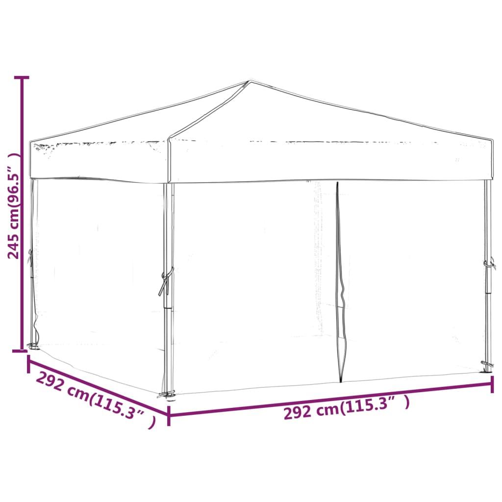 Folding Party Tent with Sidewalls Taupe 3x3 m