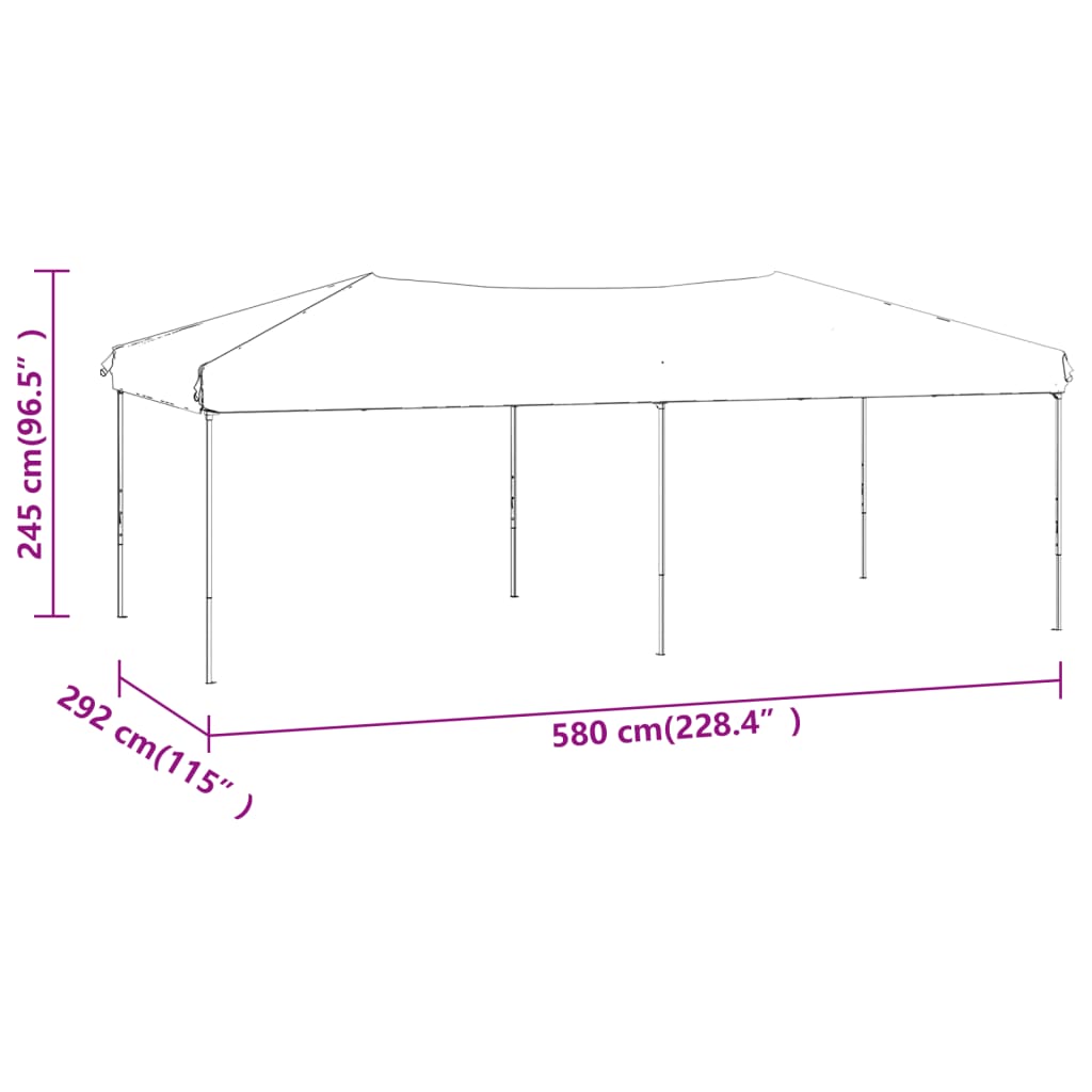 Folding Party Tent Anthracite 3x6 m