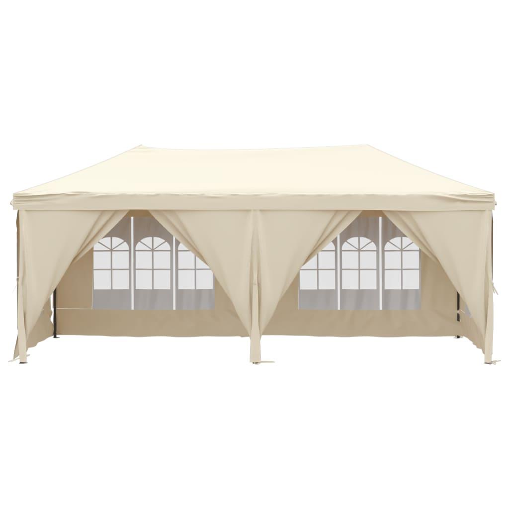 Folding Party Tent with Sidewalls Cream 3x6 m