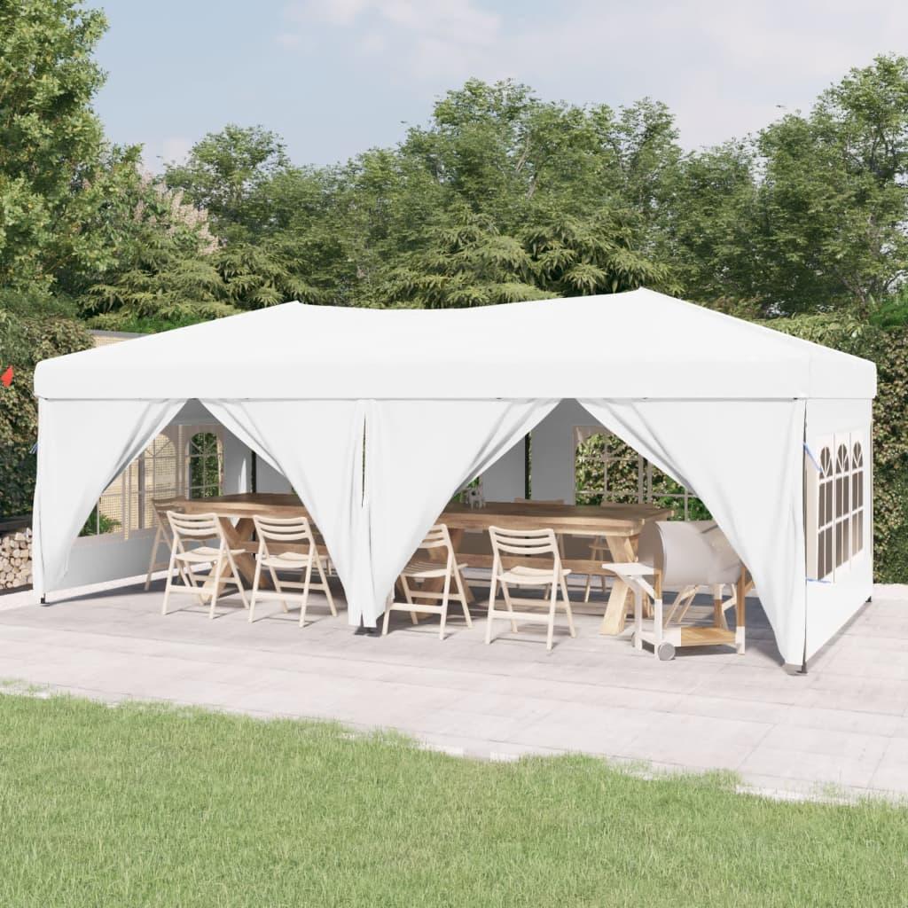 Folding Party Tent with Sidewalls White 3x6 m