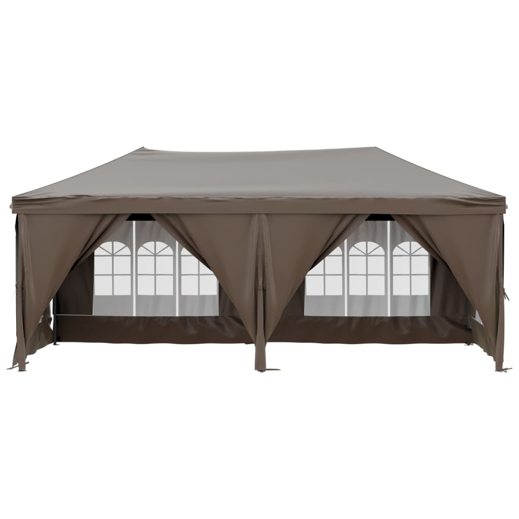 Folding Party Tent with Sidewalls Taupe 3x6 m