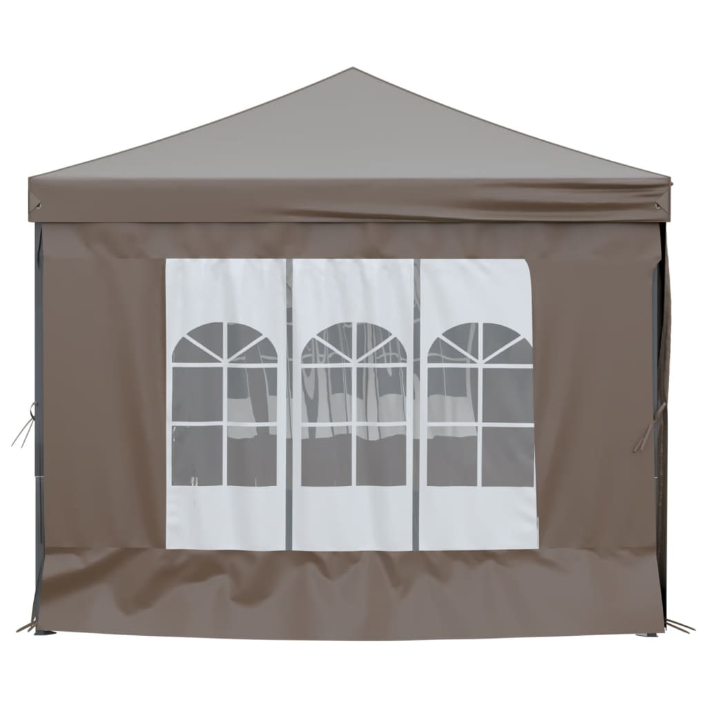 Folding Party Tent with Sidewalls Taupe 3x6 m