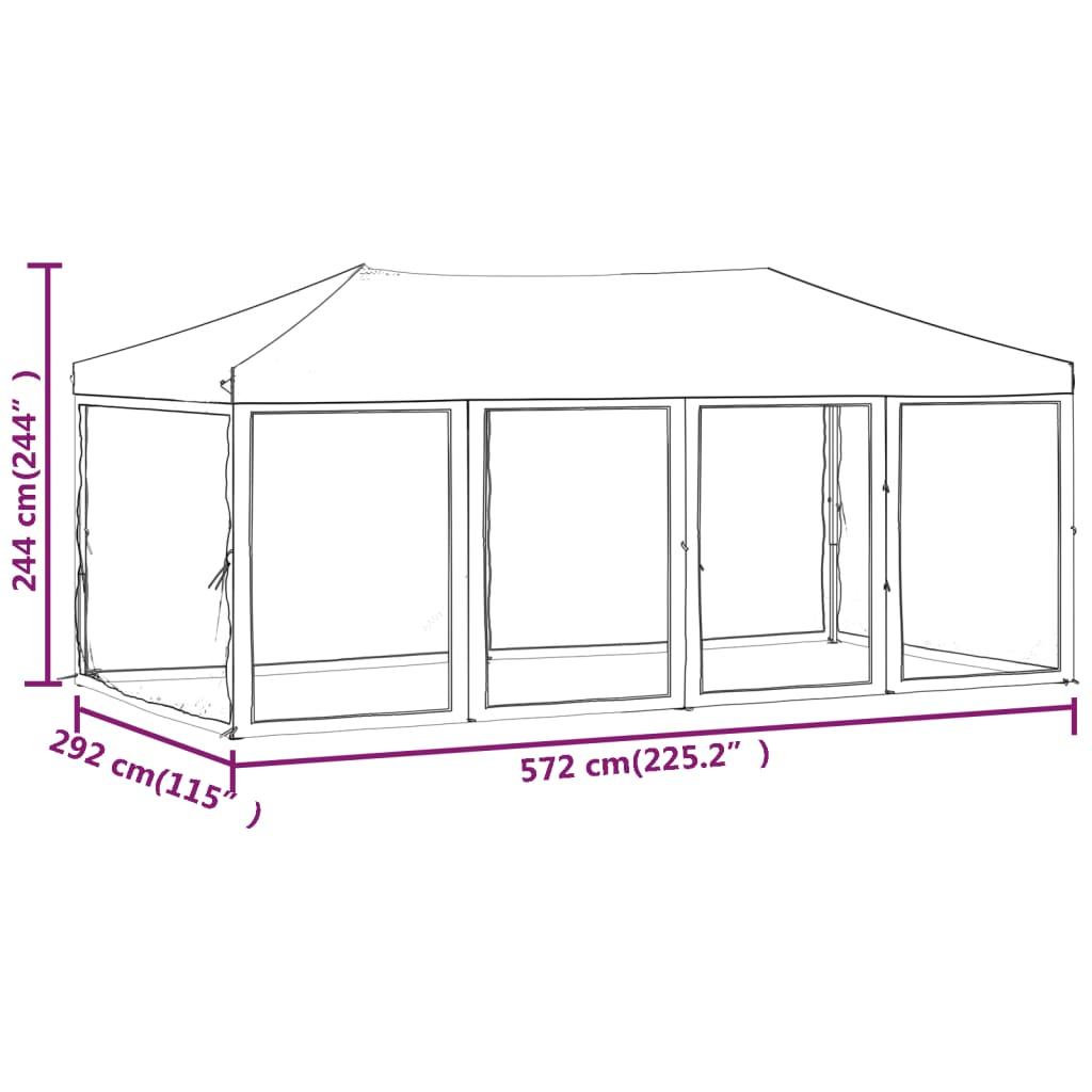 Folding Party Tent with Sidewalls Cream 3x6 m