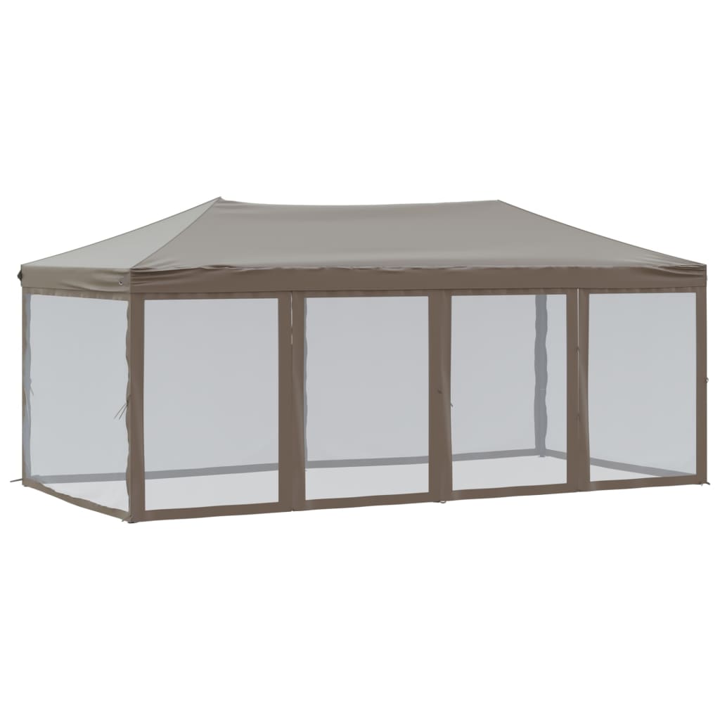 Folding Party Tent with Sidewalls Taupe 3x6 m