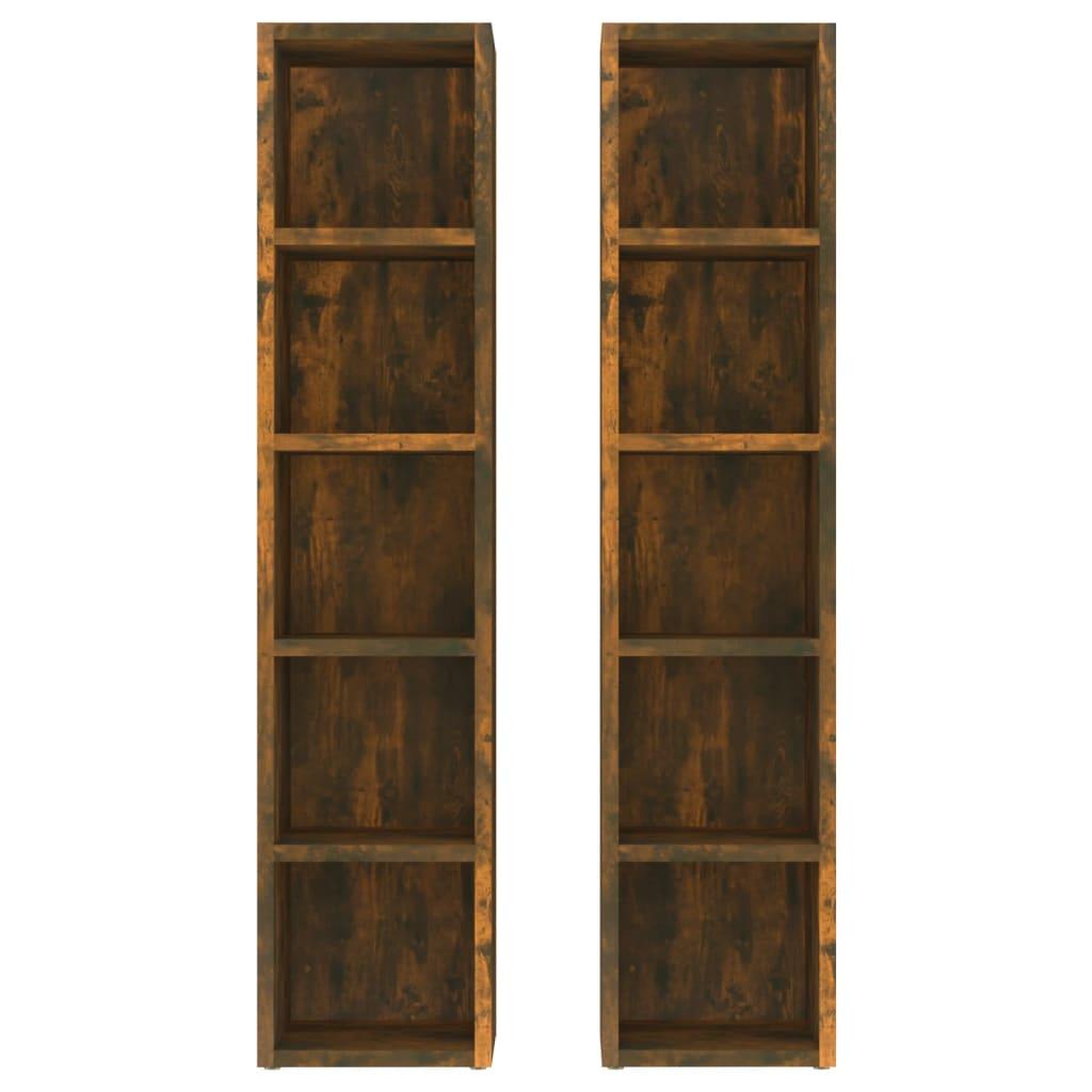 CD Cabinets 2 pcs Smoked Oak 21x16x93.5 cm Engineered Wood