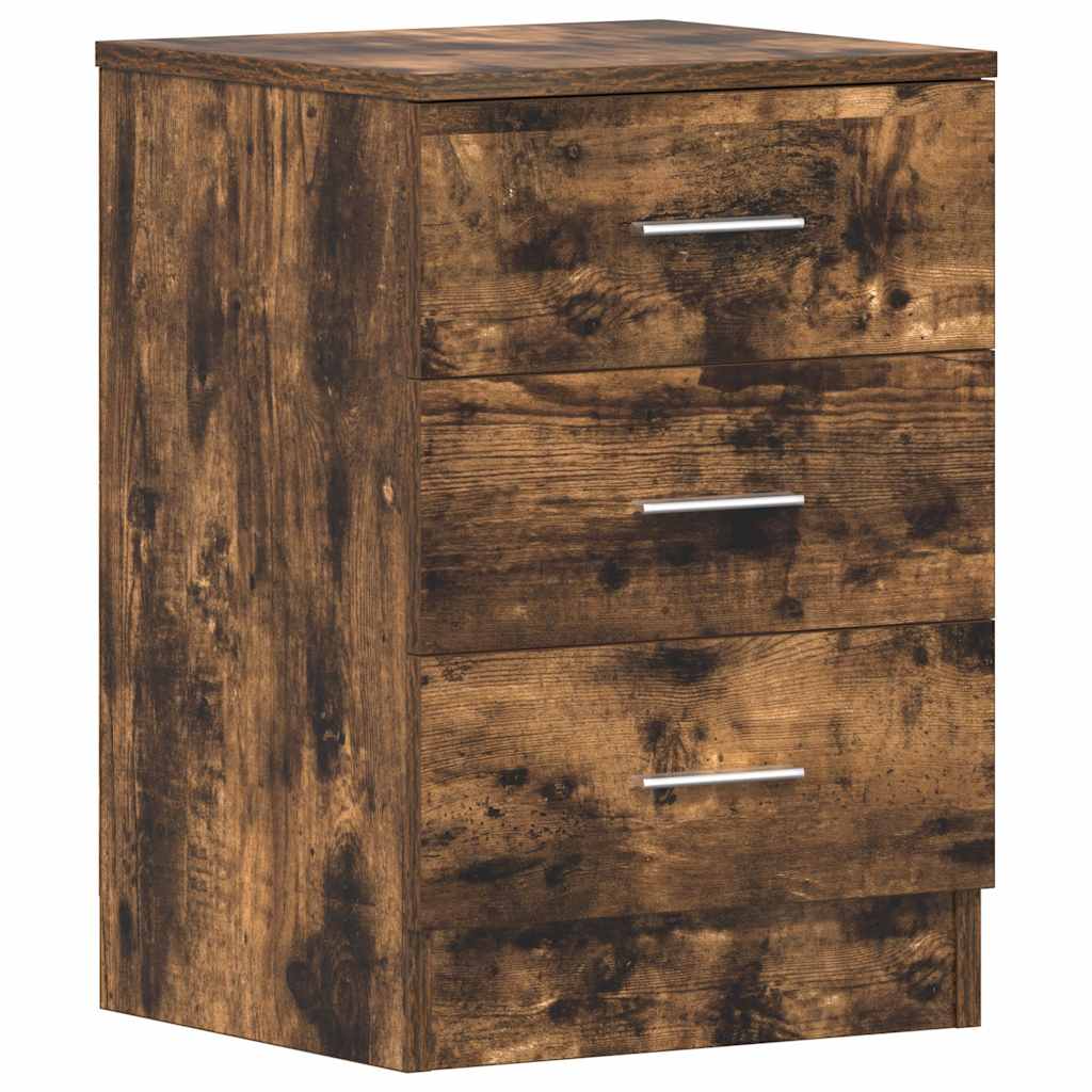 Bedside Cabinets 2 pcs Smoked Oak 38x35x56 cm Engineered Wood