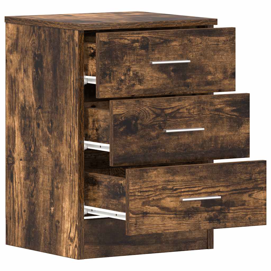 Bedside Cabinets 2 pcs Smoked Oak 38x35x56 cm Engineered Wood