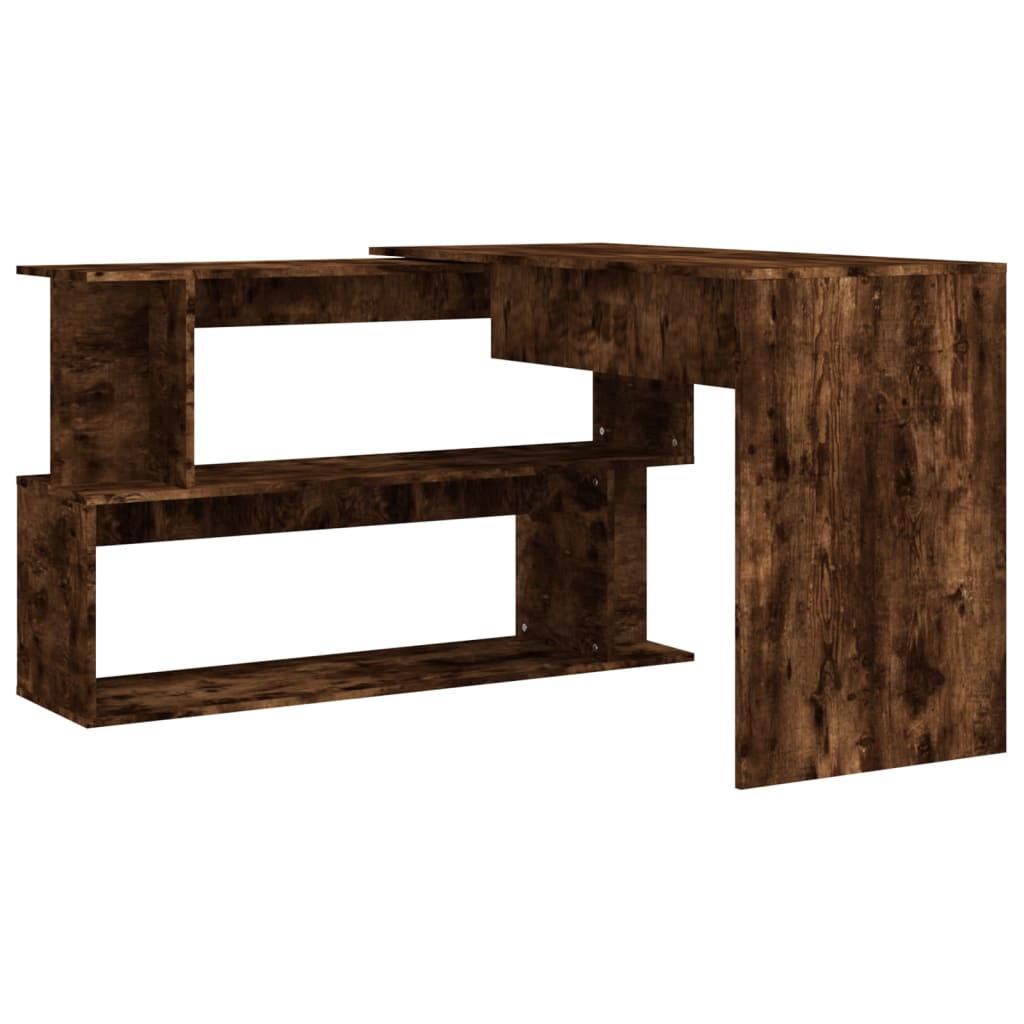 Corner Desk Smoked Oak 200x50x76 cm Engineered Wood