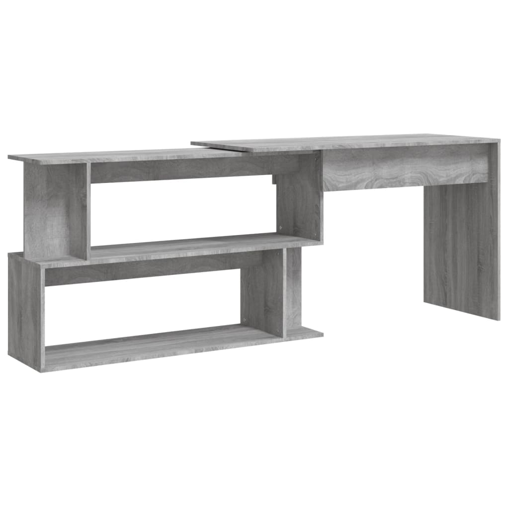 Corner Desk Grey Sonoma 200x50x76 cm Engineered Wood