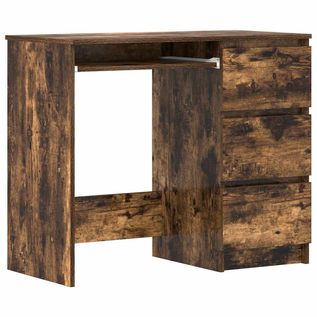Desk Smoked Oak 90x45x76 cm Engineered Wood