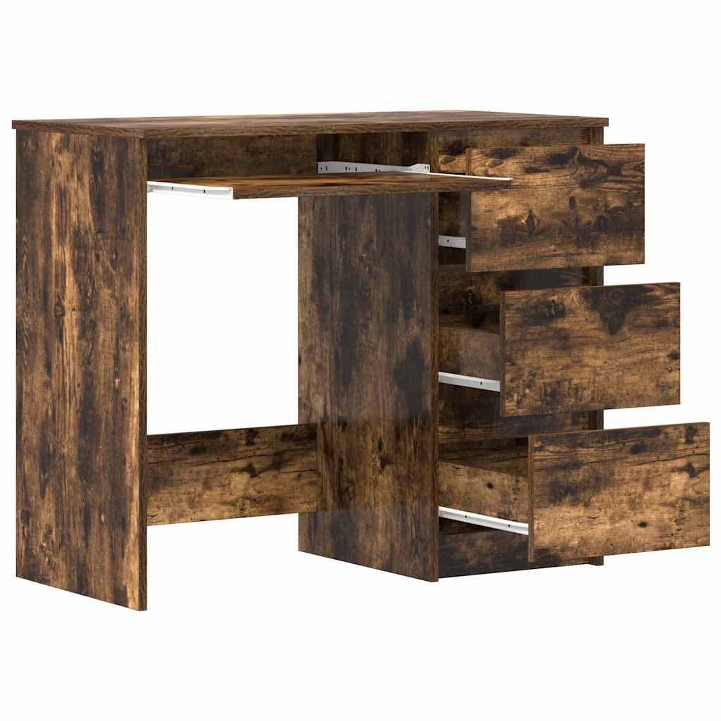 Desk Smoked Oak 90x45x76 cm Engineered Wood