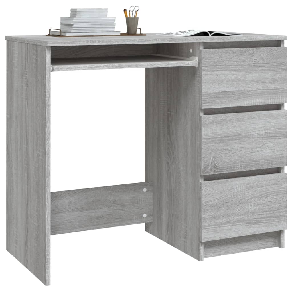 Desk Grey Sonoma 90x45x76 cm Engineered Wood