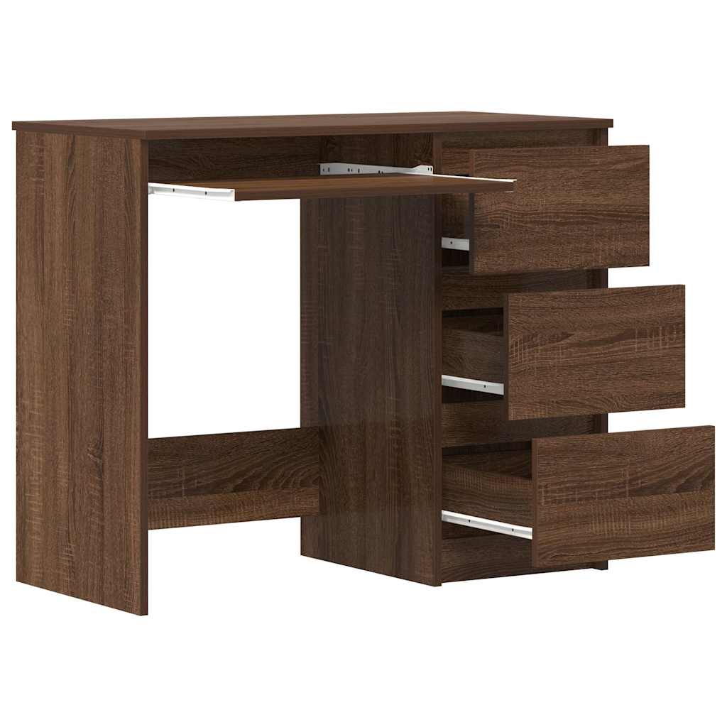 Desk Brown Oak 90x45x76 cm Engineered Wood