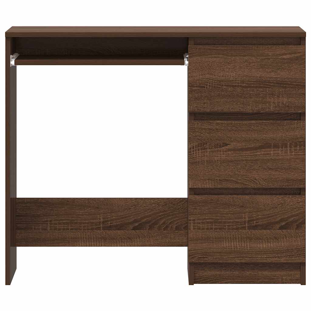 Desk Brown Oak 90x45x76 cm Engineered Wood