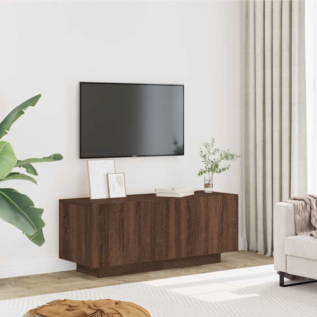 TV Cabinet Brown Oak 100x35x40 cm Engineered Wood