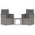 3 Piece Outdoor Lounge Set with Cushions Poly Rattan Grey