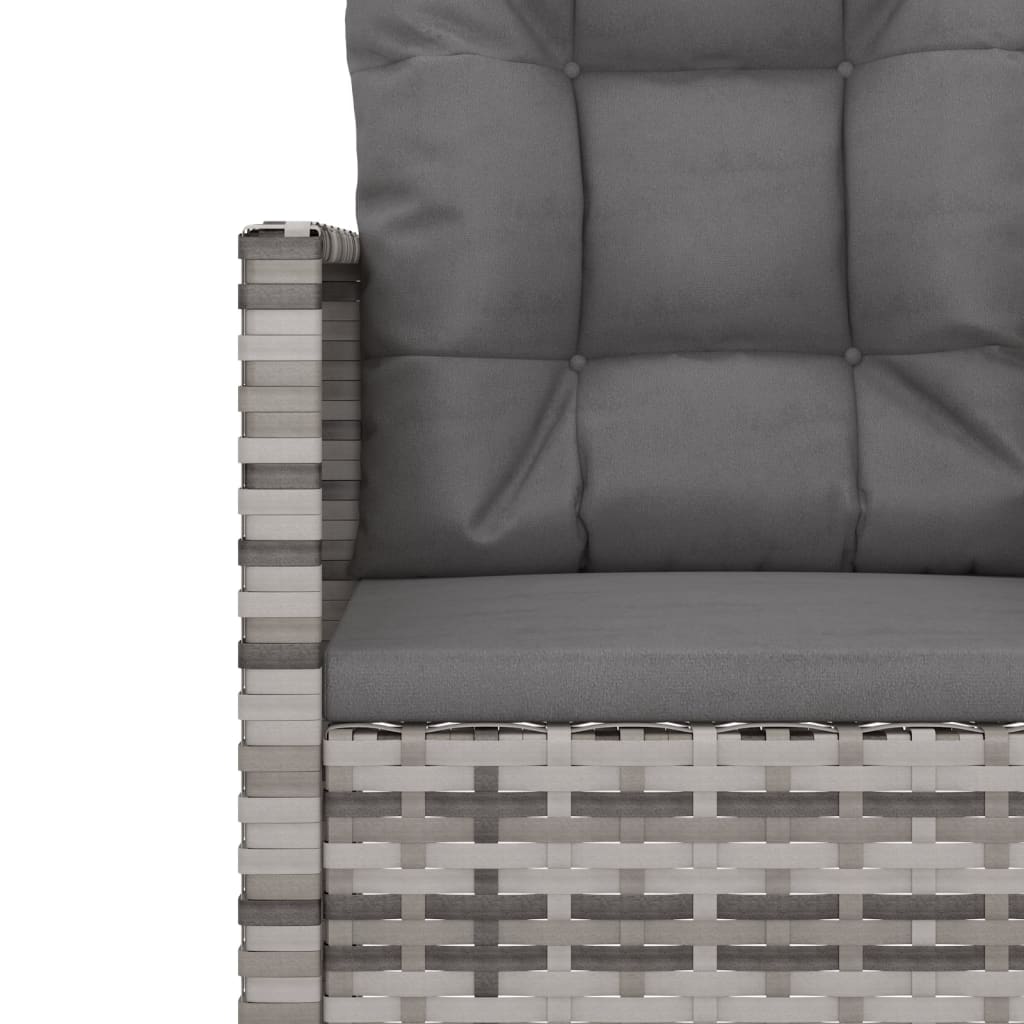 3 Piece Outdoor Lounge Set with Cushions Poly Rattan Grey