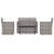 4 Piece Outdoor Lounge Set with Cushions Poly Rattan Grey