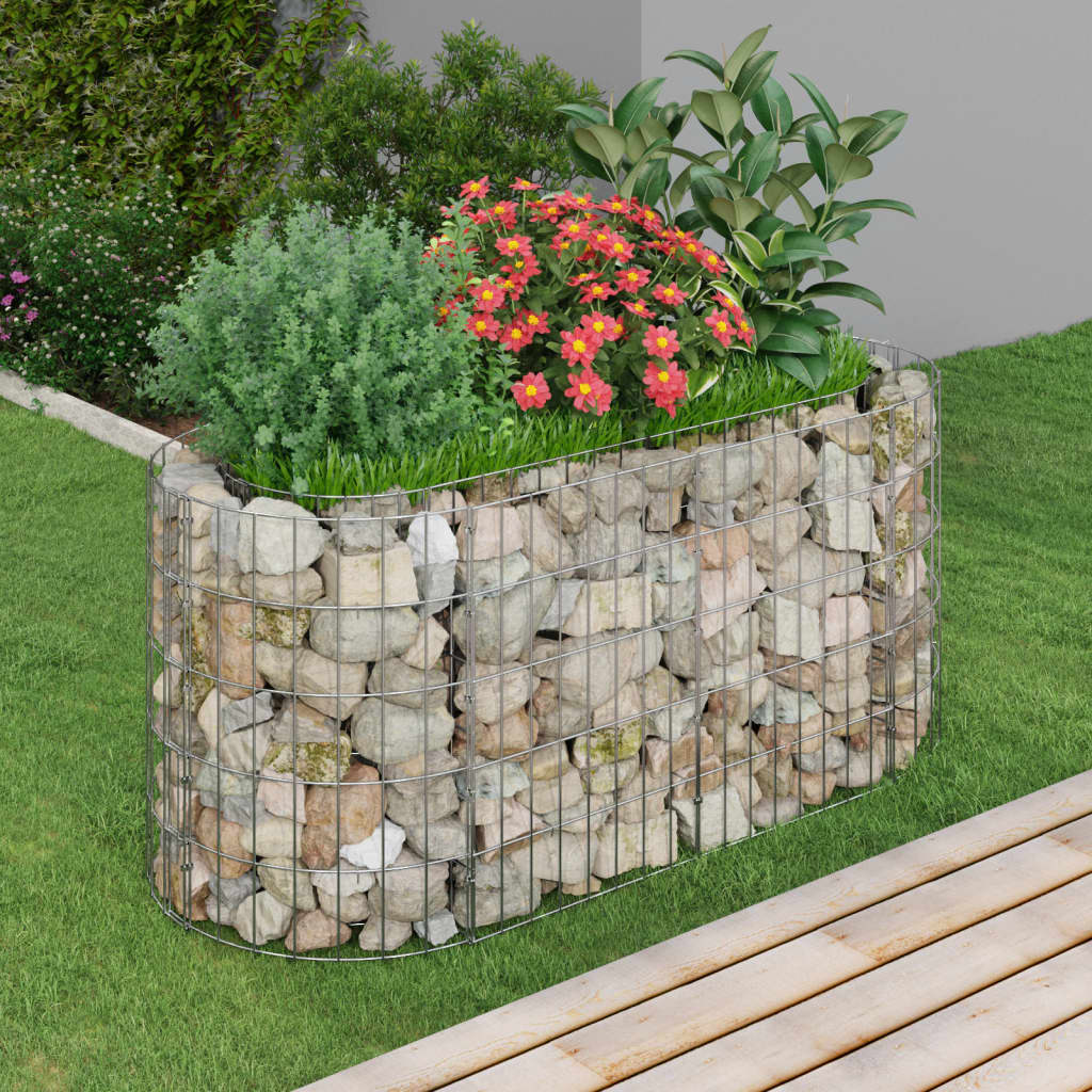 Gabion Raised Bed Galvanised Iron 120x50x50 cm