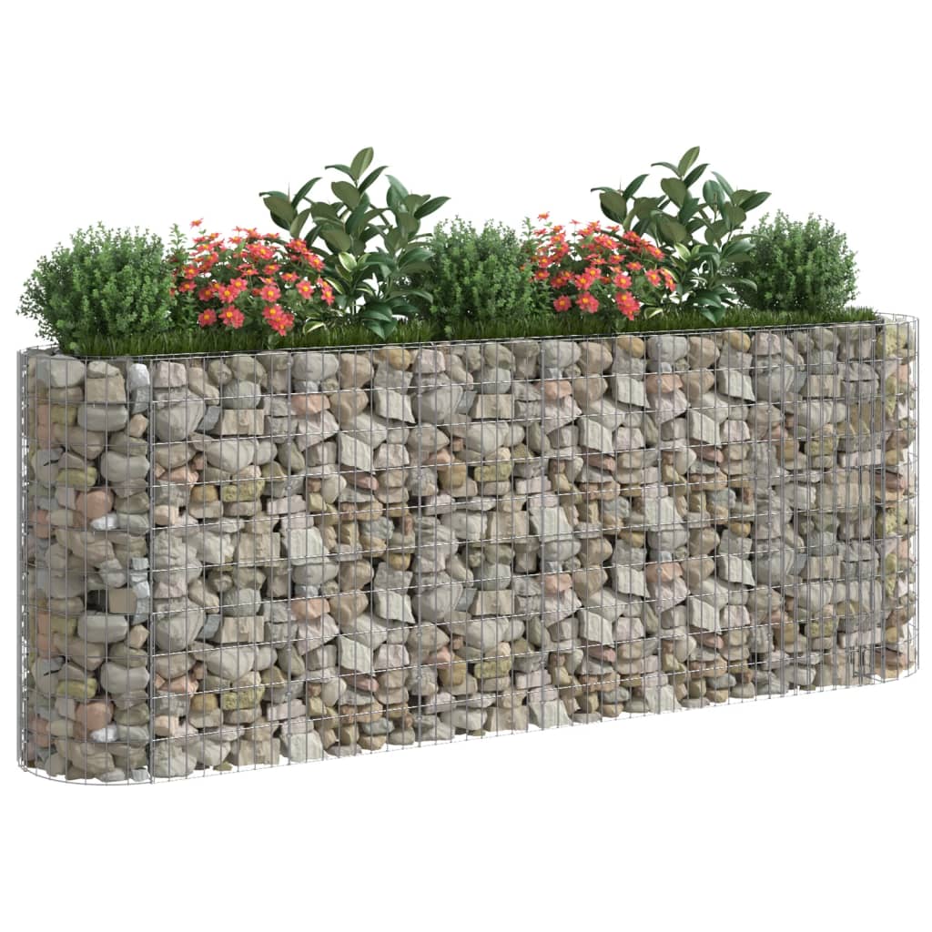 Gabion Raised Bed Galvanised Iron 260x50x100 cm