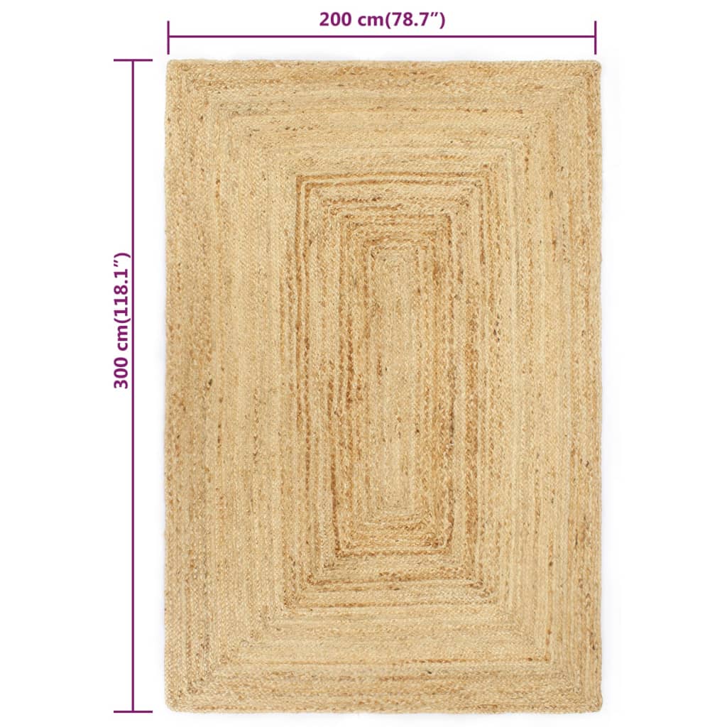 Handmade Rug Jute 200x300 cm