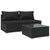 3 Piece Garden Lounge Set with Cushions Poly Rattan Black