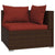 4 Piece Garden Lounge Set with Cushions Poly Rattan Brown