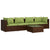 5 Piece Garden Lounge Set with Cushions Poly Rattan Brown