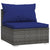 6 Piece Garden Lounge Set with Cushions Poly Rattan Grey