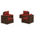 4 Piece Garden Lounge Set with Cushions Poly Rattan Brown