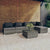 6 Piece Garden Lounge Set with Cushions Poly Rattan Grey