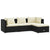 4 Piece Garden Lounge Set with Cushions Poly Rattan Black