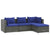 4 Piece Garden Lounge Set with Cushions Poly Rattan Grey