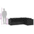 4 Piece Garden Lounge Set with Cushions Poly Rattan Black
