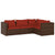 4 Piece Garden Lounge Set with Cushions Poly Rattan Brown