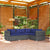 4 Piece Garden Lounge Set with Cushions Poly Rattan Grey
