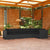 5 Piece Garden Lounge Set with Cushions Poly Rattan Black