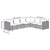 6 Piece Garden Lounge Set with Cushions Poly Rattan Grey